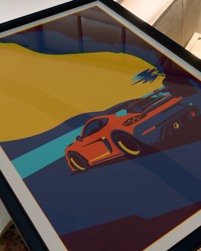 Cayman GT4 RS Unleashed from the Caves - Car Print