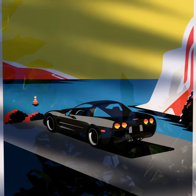 Cliffhanger Corvette C5 - Limited Edition, Premium Giclée Print