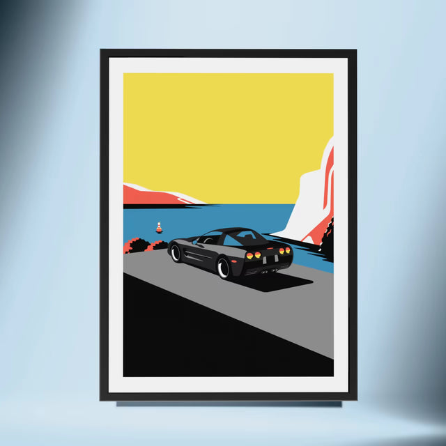 Cliffhanger Corvette C5 - Car Print