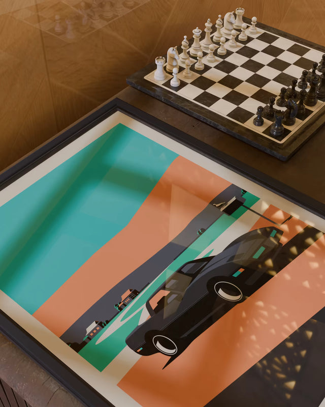 Corvette C4 Village stop - Limited Edition, Premium Giclée Print