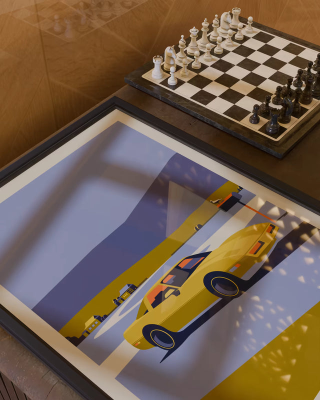 Corvette C4 Village stop - Limited Edition, Premium Giclée Print