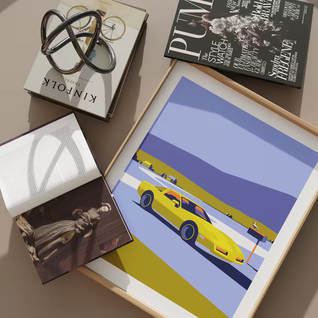 Corvette C4 Village stop - Limited Edition, Premium Giclée Print