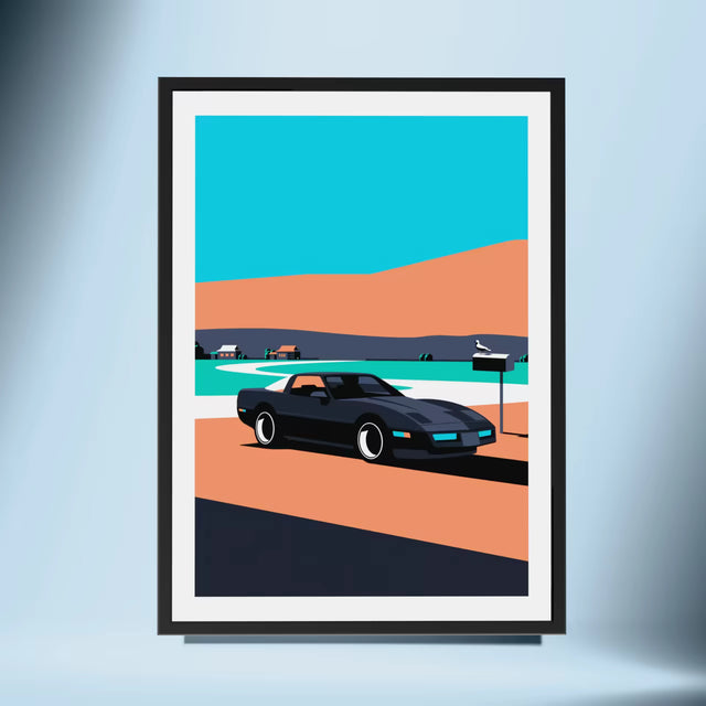 Corvette C4 Village stop - Car Print
