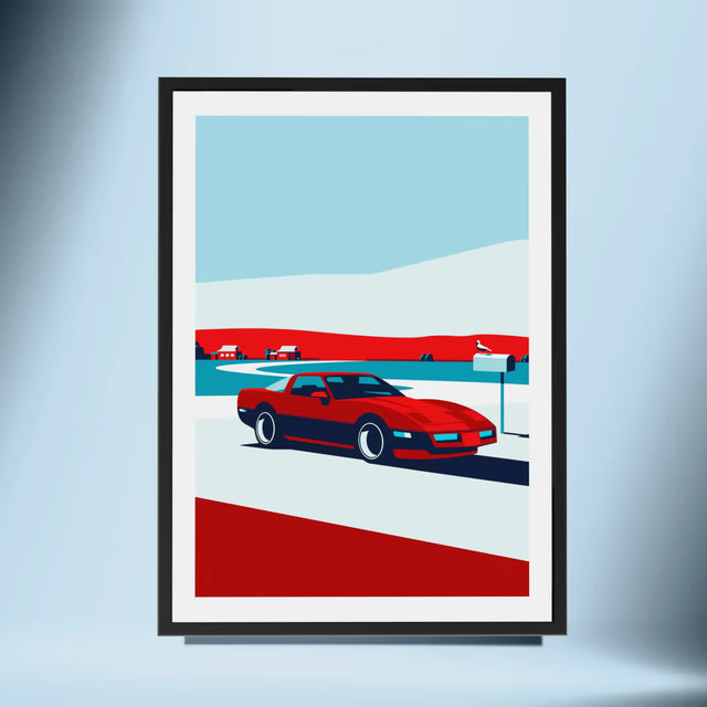 Corvette C4 Village stop - Car Print