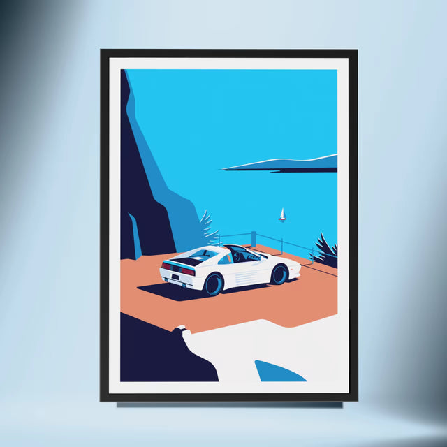 Ferrari 348 Speciale: Art in Motion by the Riviera - Car Print