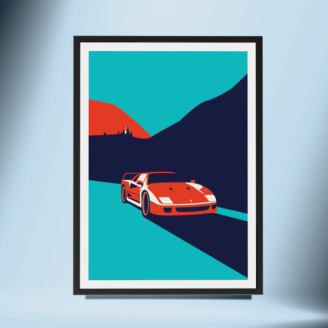 Ferrari F40 Coming At You - Car Print