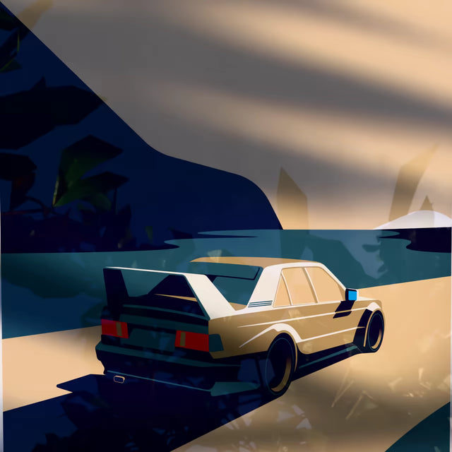 Golden Era of Mercedes Benz 190 - Car Print