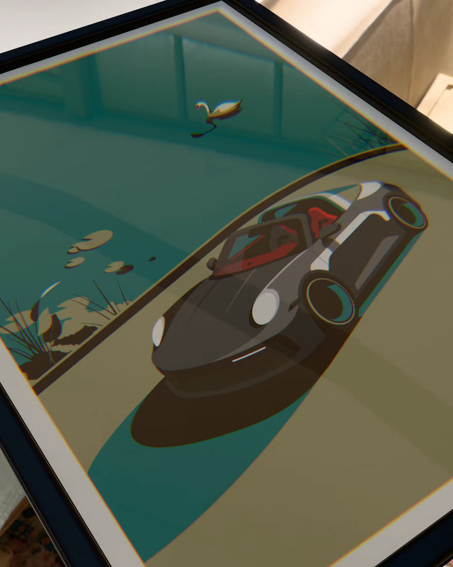 Graceful Drives: The Porsche Targa Swan Edition - Car Print