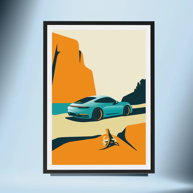 Lookout Iguana Porsche 992 - Car Print