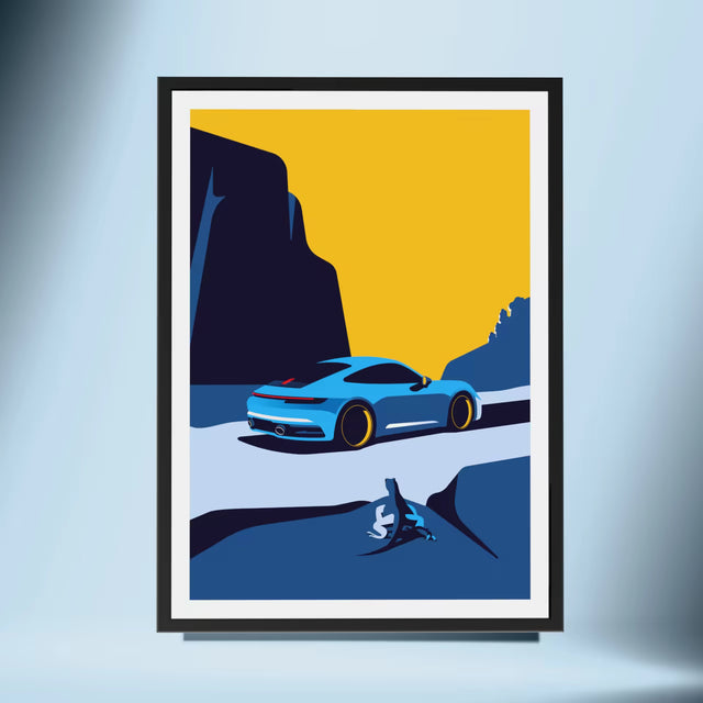 Lookout Iguana Porsche 992 - Car Print