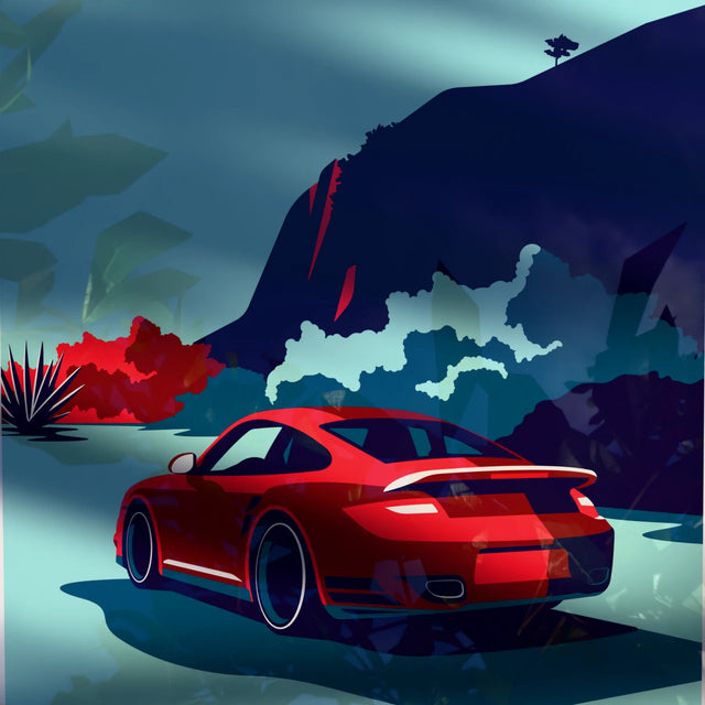 Porsche 997 Turbo Resting My Mountains - Car Print