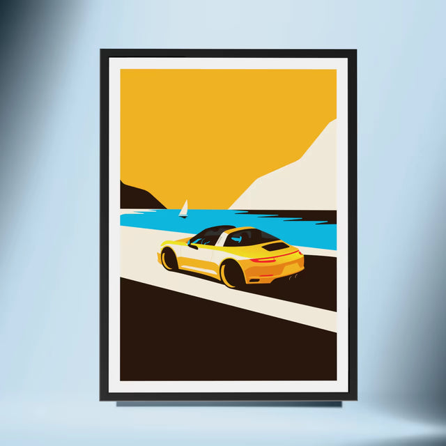 Porsche Targa By The Lagoon - Car Print