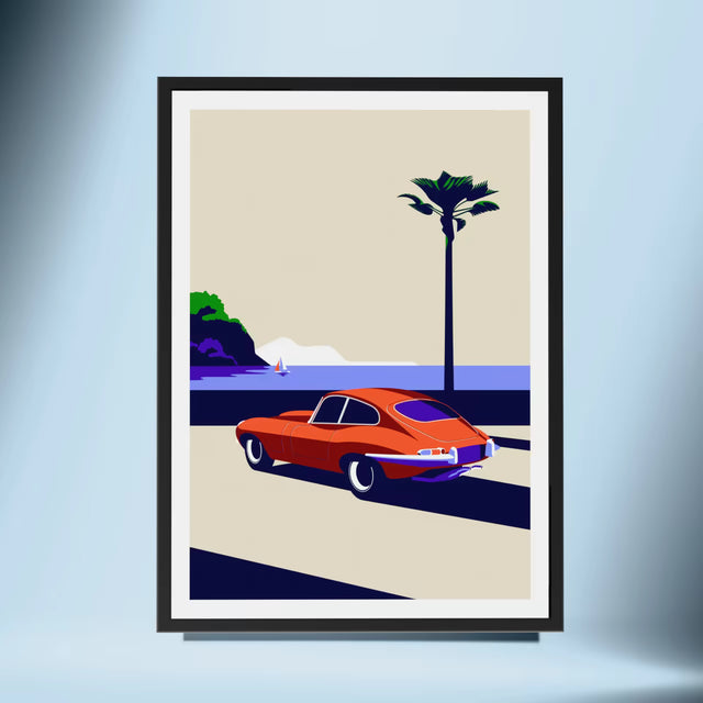 Sight sea Jaguar E-type - Car Print