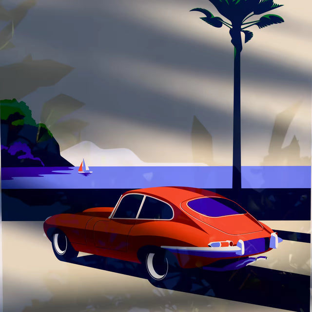 Sight sea Jaguar E-type - Car Print