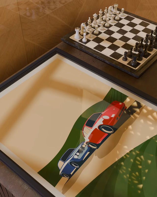 The Great Chase Alfa v.s Porsche - Car Print