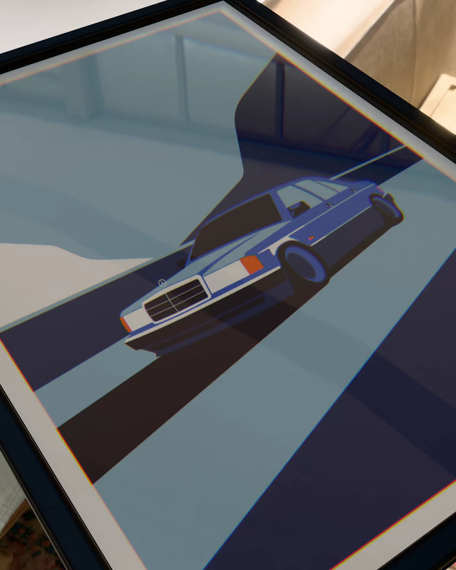 The Mercedes Benz 190e on the road - Car Print