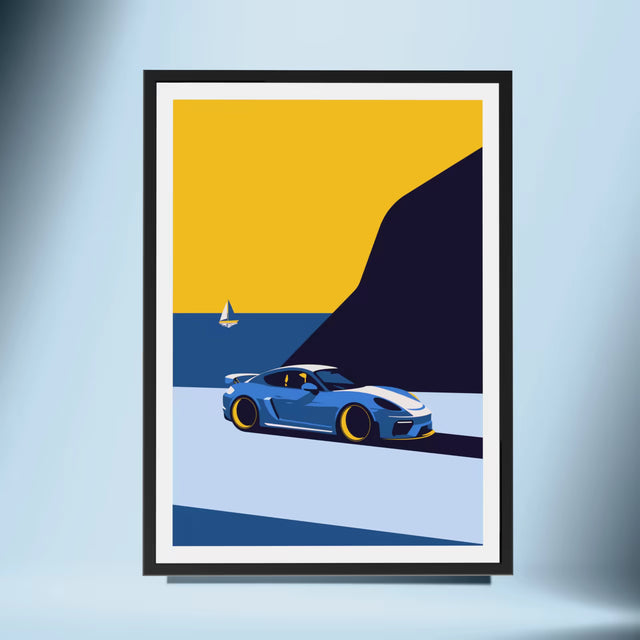 The Travelling Porsche Cayman GT4 - Car Print