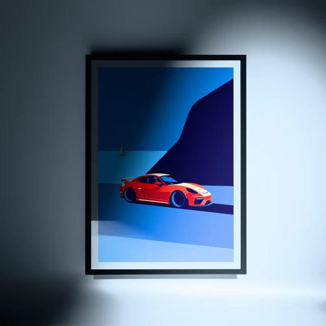The Travelling Porsche Cayman GT4 - Car Print