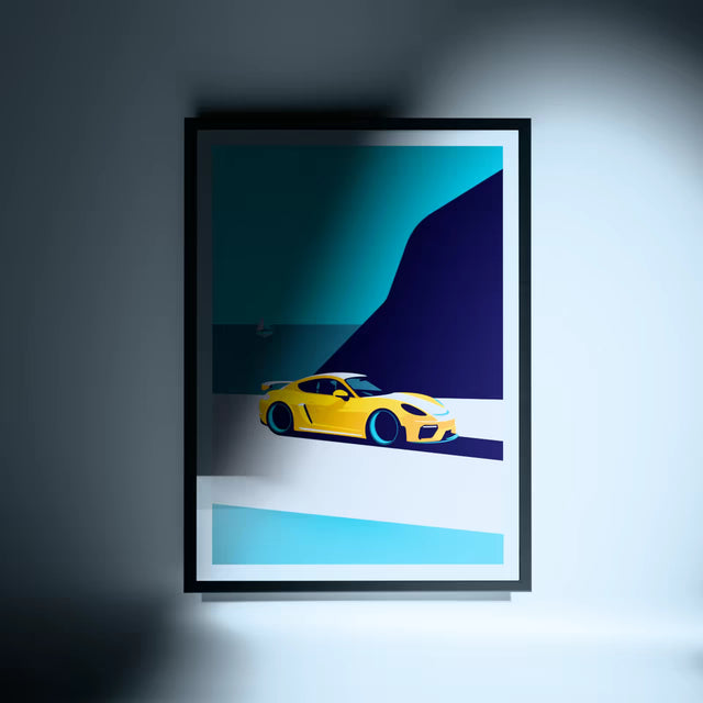 The Travelling Porsche Cayman GT4 - Car Print
