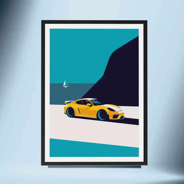 The Travelling Porsche Cayman GT4 - Car Print