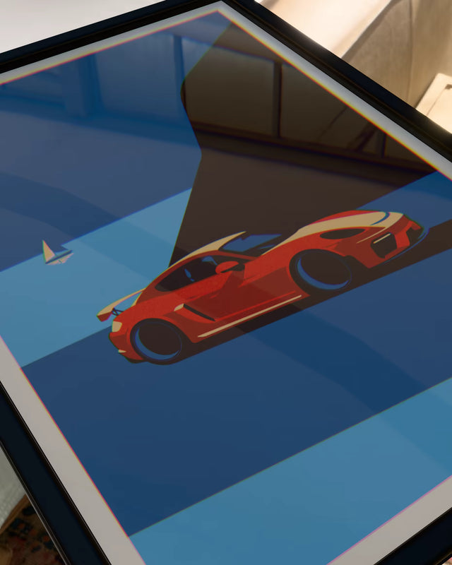 The Travelling Porsche Cayman GT4 - Car Print
