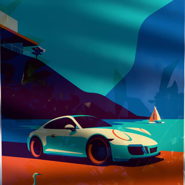 The wondering Heron by Porsche - Car Print