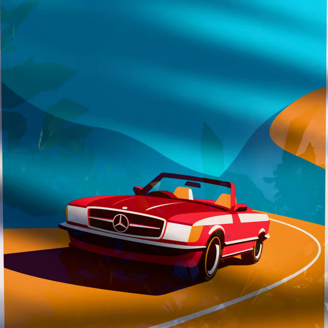 Timeless Journey R107 Mercedes Benz on the Edge - Car Print