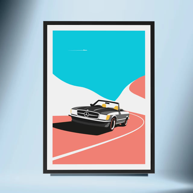 Timeless Journey R107 Mercedes Benz on the Edge - Car Print