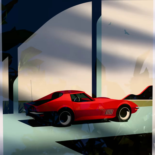 Under the bridge with C3 Corvette - Limited Edition, Premium Giclée Print