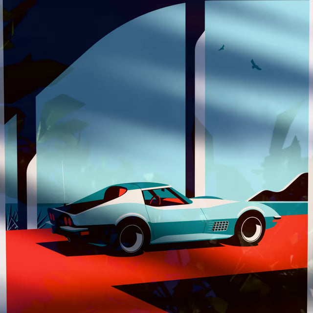 Under the bridge with C3 Corvette - Limited Edition, Premium Giclée Print