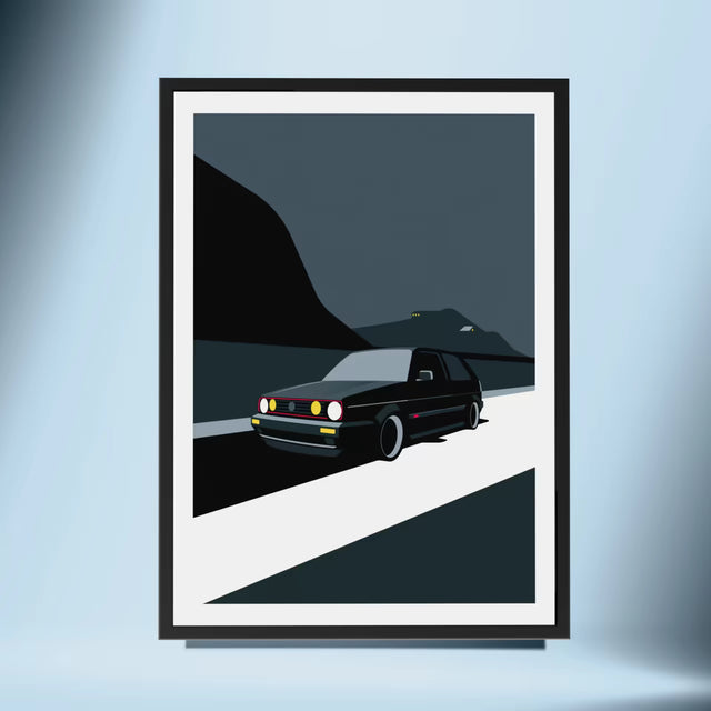 VW Golf MK2 GTI rushing to get home - Car Print