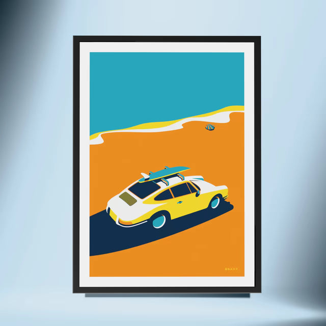 Waves of A Classic Porsche - Car Print