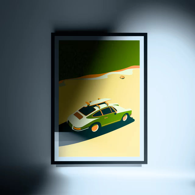 Waves of A Classic Porsche - Car Print