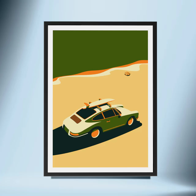 Waves of A Classic Porsche - Car Print