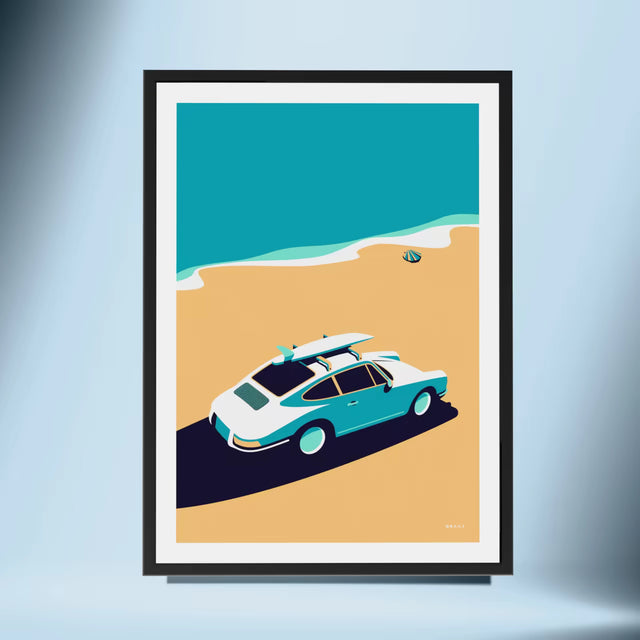 Waves of A Classic Porsche - Car Print