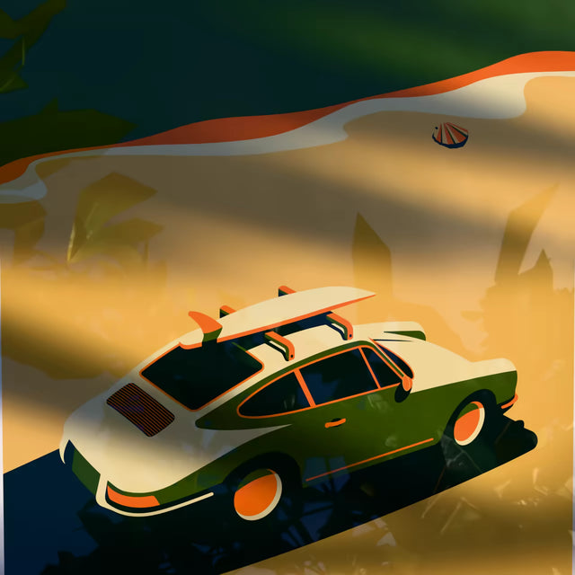 Waves of A Classic Porsche - Car Print