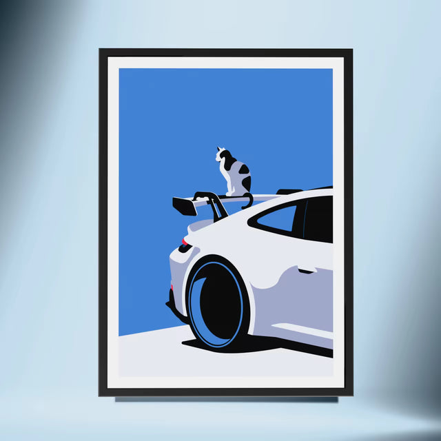 George sitting on a 992 GT3 - Car Print