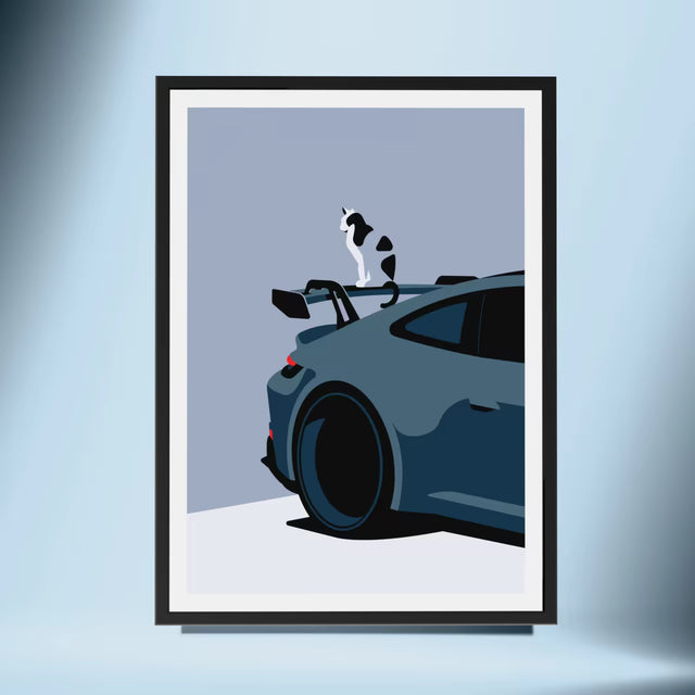 George sitting on a 992 GT3 - Car Print