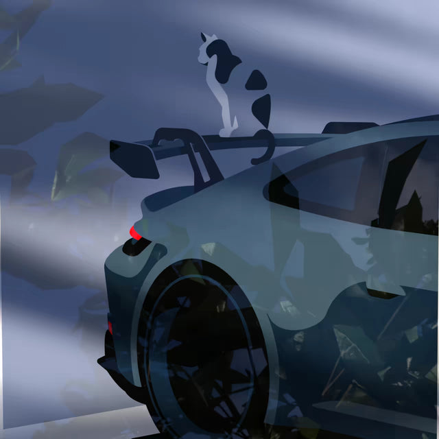 George sitting on a 992 GT3 - Car Print