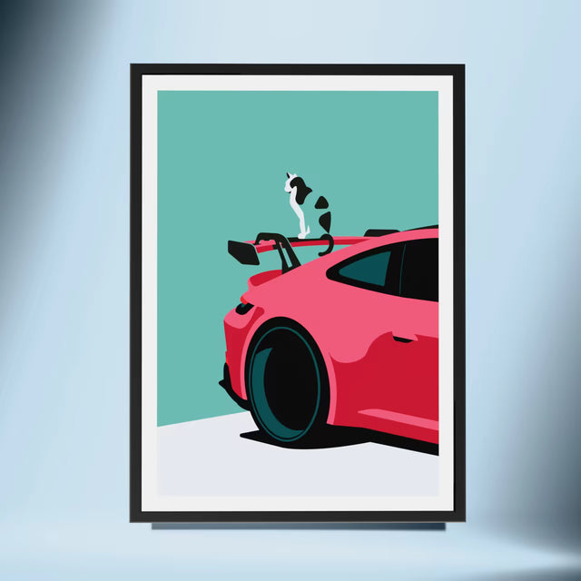 George sitting on a 992 GT3 - Car Print