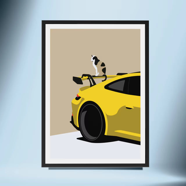 George sitting on a 992 GT3 - Car Print