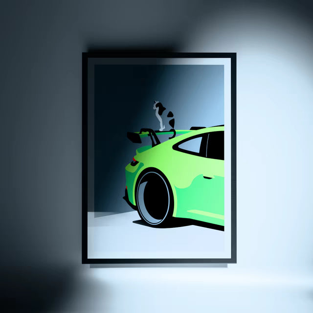 George sitting on a 992 GT3 - Car Print
