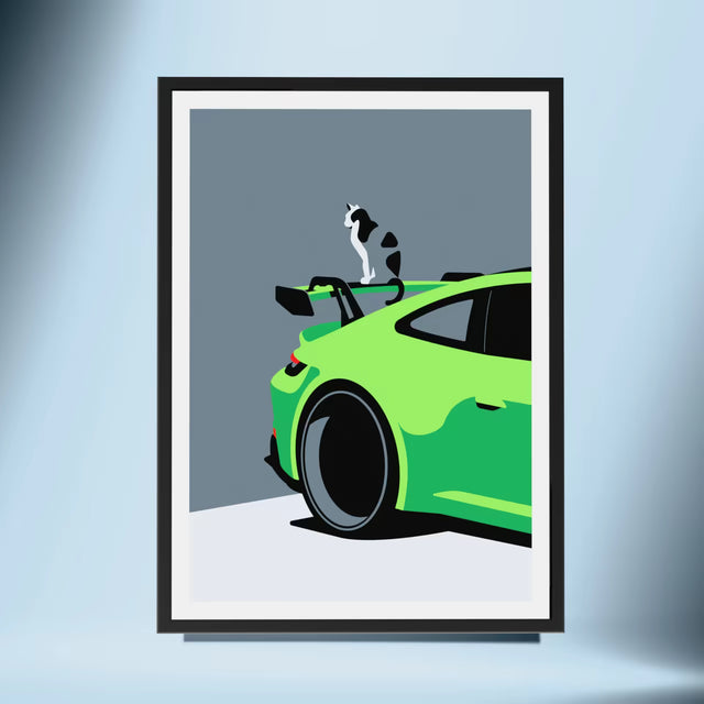 George sitting on a 992 GT3 - Car Print