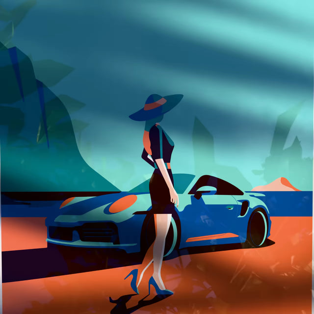 Her Love for Porsche 911 - Car Print