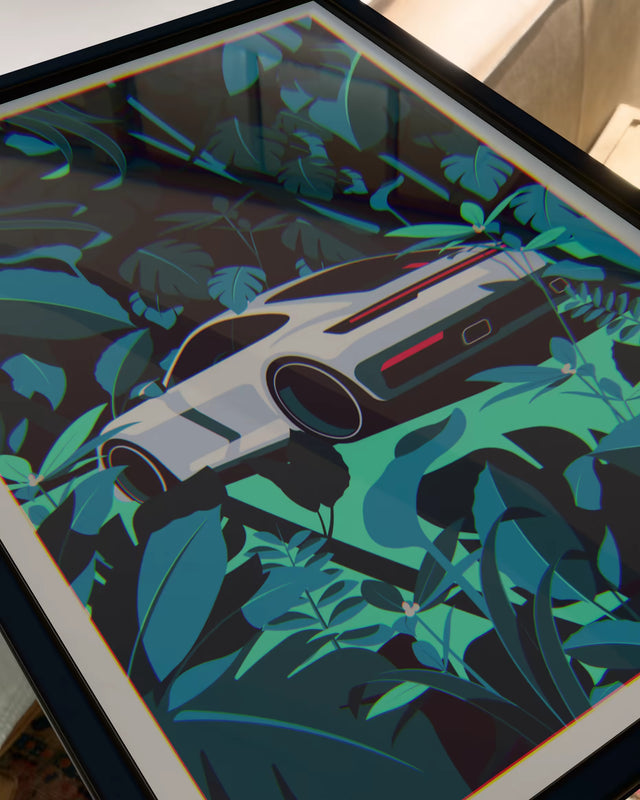Wild Elegance: The 992 Carrera Chronicles in the Jungle - Car Print