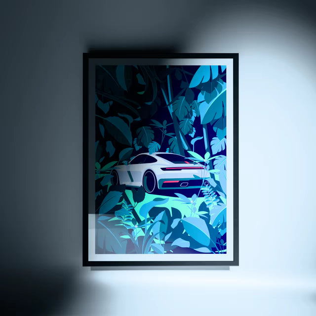 Wild Elegance: The 992 Carrera Chronicles in the Jungle - Car Print