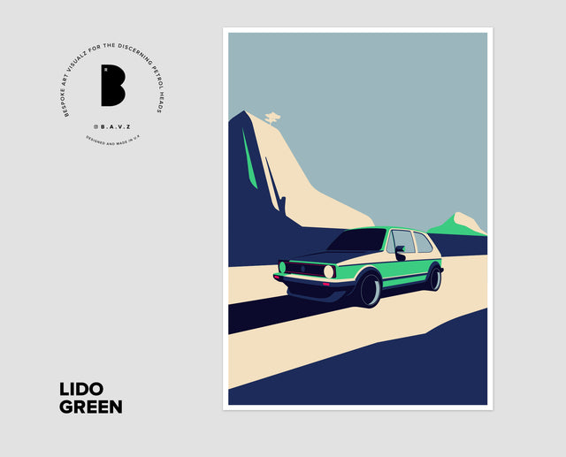 VW Golf MK1 lido green wall art