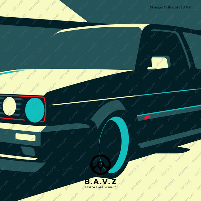 VW Golf MK2 GTI wall art