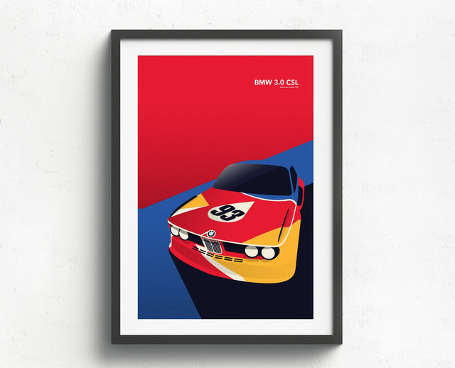 BMW art car CSL e9 wall art