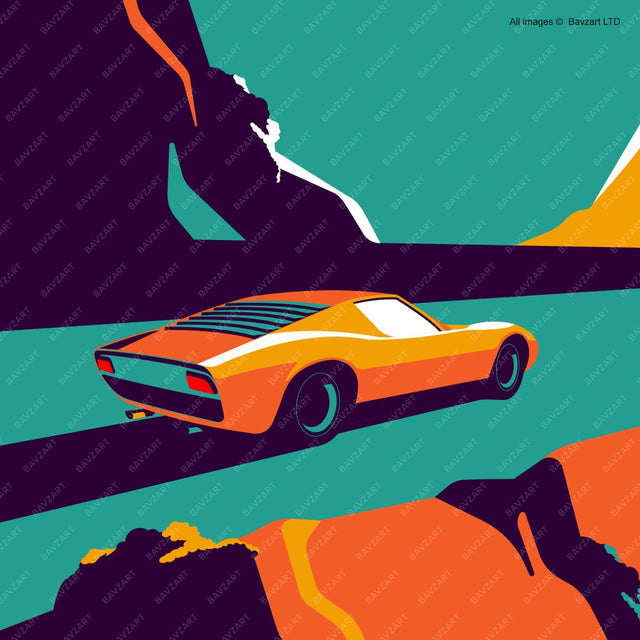 Lamborghini Miura automotive wall art